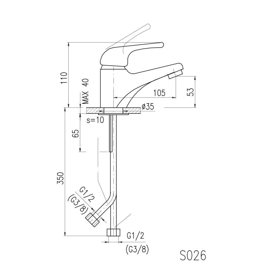 RAV Slezák SA026.0 - Waschtischarmatur SAZAVA 11,5 cm in glänzendem Chrom
