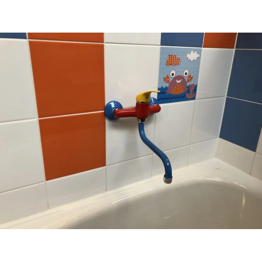 RAV Slezák SAJ001.5/21 - Waschbeckenarmatur JUNIOR rot/blau/gelb