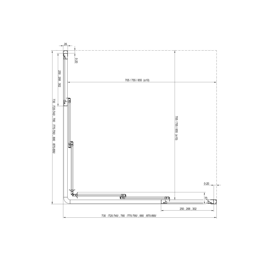 Ravak 15V701R2Z1 - Duschtür SUPERNOVA 90 x 198 cm weiß