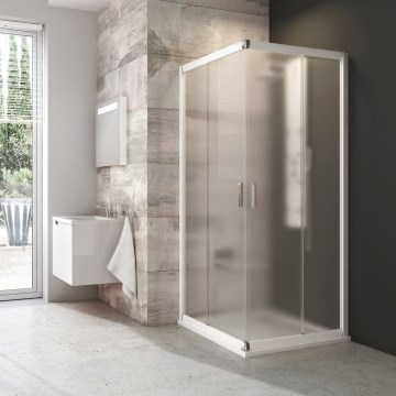 Ravak 1LV40100ZG - BLIX Eck-Duschkabine, vierteilig, 80x80 cm, weiß