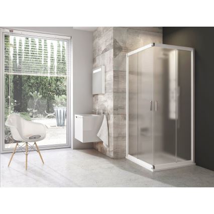 Ravak 1LV40100ZG - BLIX Eck-Duschkabine, vierteilig, 80x80 cm, weiß