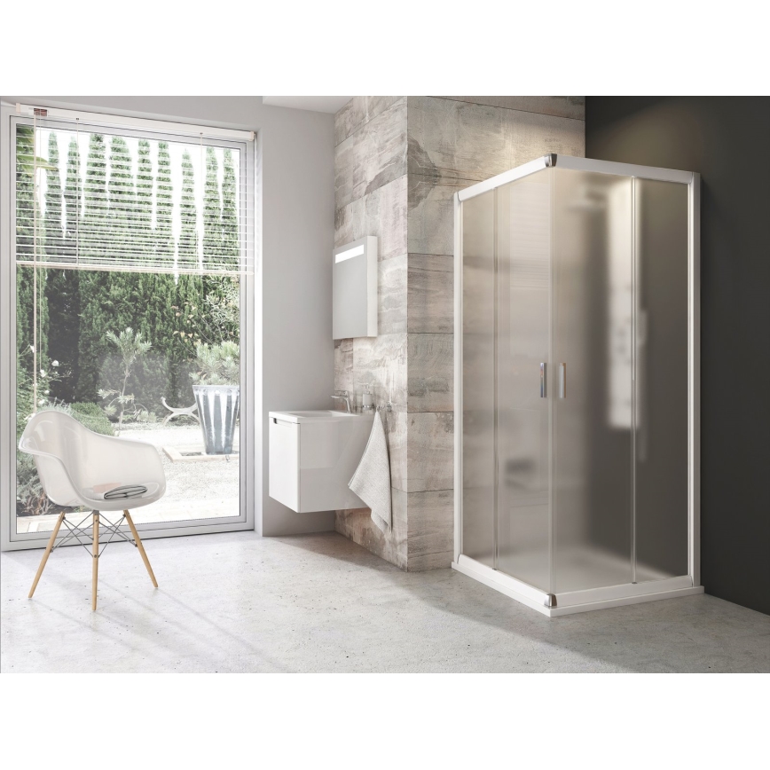 Ravak 1LV40100ZG - BLIX Eck-Duschkabine, vierteilig, 80x80 cm, weiß