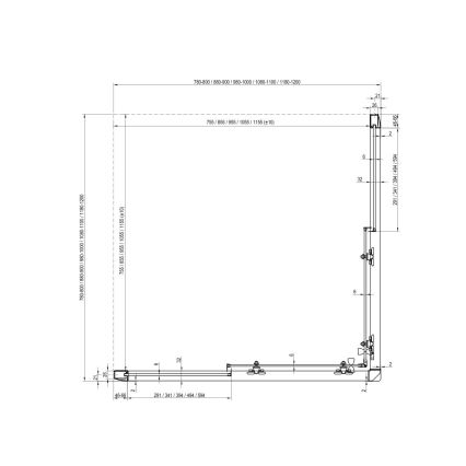 Ravak 1LV40100ZG - BLIX Eck-Duschkabine, vierteilig, 80x80 cm, weiß