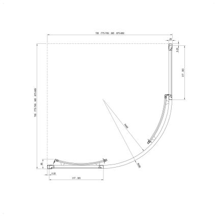 Ravak 3117O10211 - Viertelkreis-Duschkabine SUPERNOVA, vierteilig, 90x90 cm, weiß