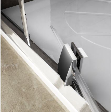 Ravak 37677U00Z1 - Dreiteilige viertelkreisförmige Duschkabine PIVOT 90x90 cm satiniert