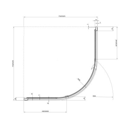Ravak 37677U00Z1 - Dreiteilige viertelkreisförmige Duschkabine PIVOT 90x90 cm, satiniert