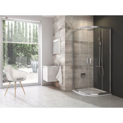 Ravak 3B240C00Z1 - BLIX Duschkabine, viertelkreisförmig, vierteilig, 80 x 80 cm, glänzender Chrom