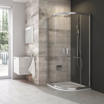 Ravak 3B240C00Z1 - BLIX Viertelkreis-Duschkabine, vierteilig, 80x80 cm, glänzender Chrom