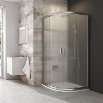 Ravak 3B240U00ZG - Viertelkreisförmige vierteilige Duschkabine BLIX 80x80 cm satiniert