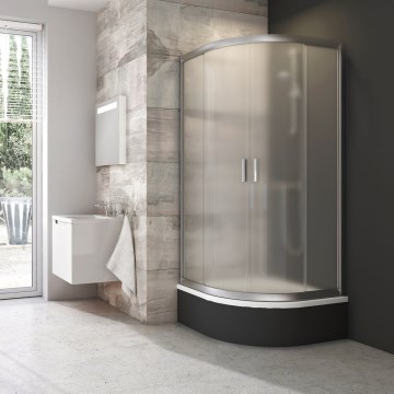 Ravak 3B240U40ZG - BLIX Viertelkreis-Duschkabine, 4-teilig, 80x80 cm, Satin