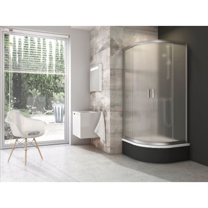 Ravak 3B240U40ZG - viertelkreisförmige, vierteilige BLIX-Duschabtrennung 80x80 cm, satiniert