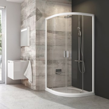 Ravak 3B270100Z1 - BLIX Viertelkreis-Duschkabine, 4-teilig, 90x90 cm, weiß