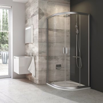 Ravak 3B270U00Z1 - Duschkabine BLIX, viertelkreisförmig, vierteilig, 90x90cm, mattchrom