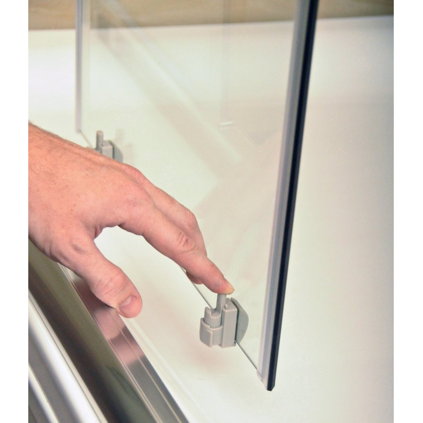 Ravak 3B270U00Z1 - Duschkabine BLIX, viertelkreisförmig, vierteilig, 90x90cm, mattchrom