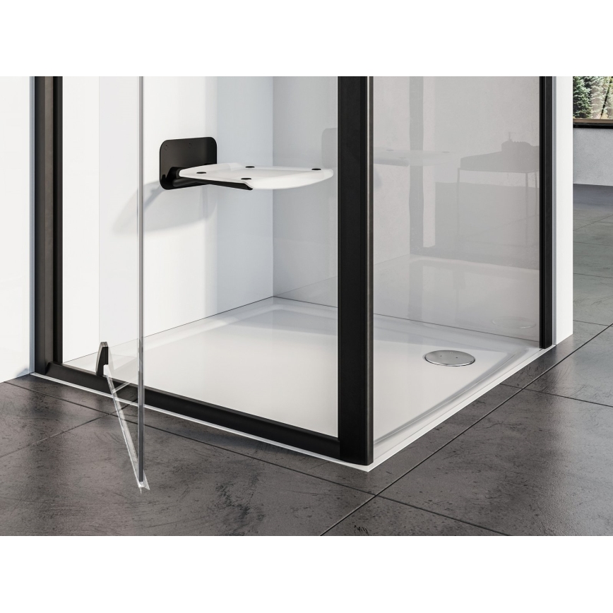 Ravak B8F0000060 - Klappbarer Duschsitz OVO schwarz