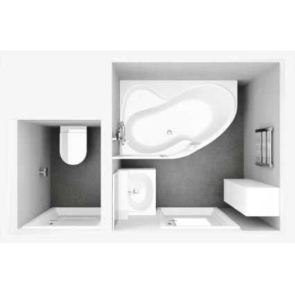 Ravak C571000000 - Eckbadewanne ROSA 160x95 cm Acryl/weiß