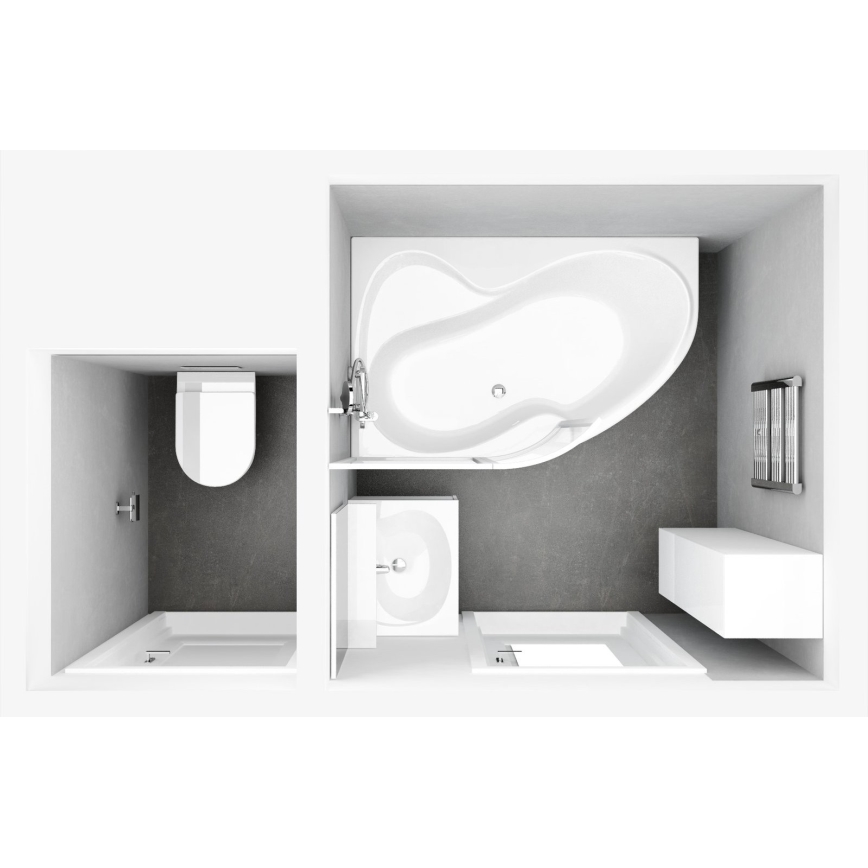 Ravak C571000000 - Eckbadewanne ROSA 160x95 cm Acryl/weiß