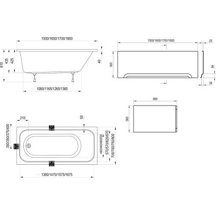 Ravak C731000000 - Badewanne CHROME 160x70 cm Acryl/weiß