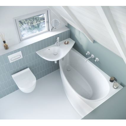 Ravak CS01000000 - Eckbadewanne AVOCADO 150 x 75 cm, Acryl/weiß