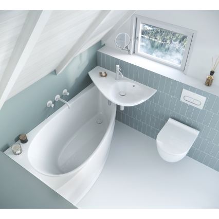 Ravak CT01000000 - Eckbadewanne AVOCADO 150 x 75 cm Acryl/Weiß
