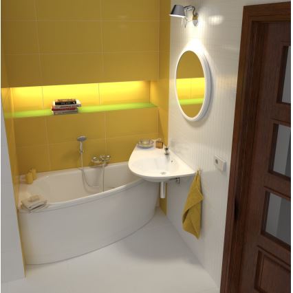 Ravak CT01000000 - Eckbadewanne AVOCADO 150 x 75 cm Acryl/Weiß