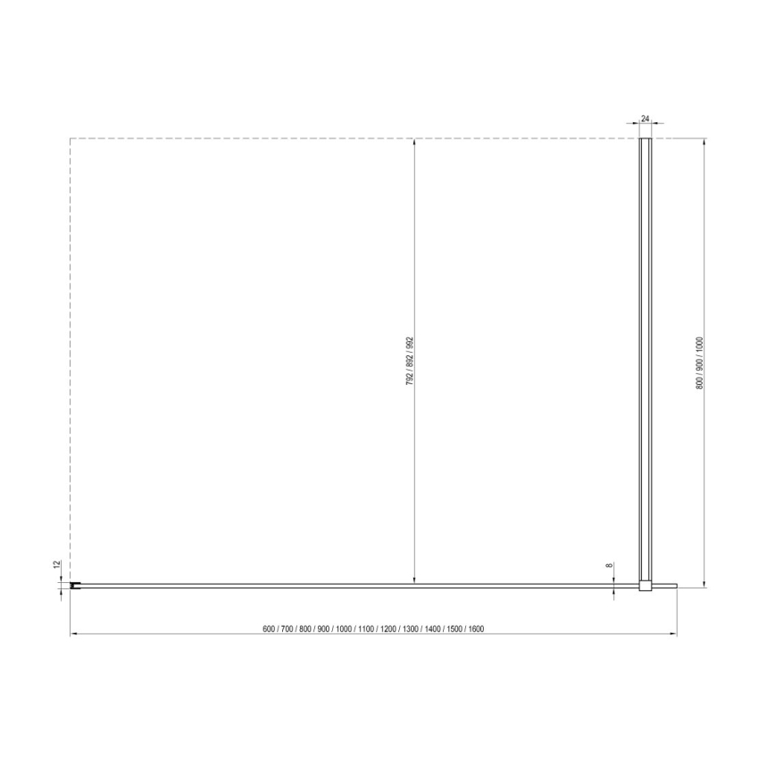 Ravak GW9WA030SZ1 - Walk-In-Dusche 100 x 200 cm, schwarz