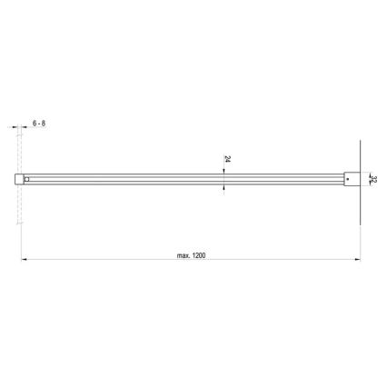 Ravak GWD01000A098 - Strebe für Duschabtrennung WALK-IN 120 cm, glänzender Chrom