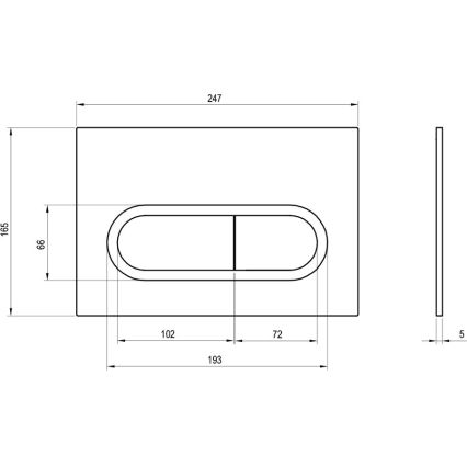 Ravak X01454 - Spültaste CHROME 24,7x16,5 cm mattchrom