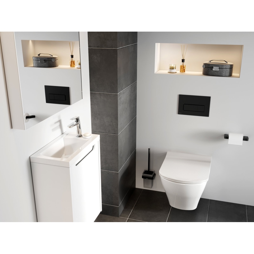 Ravak X01744 - Betätigungsplatte UNI SLIM 24,7x16,5 cm schwarz