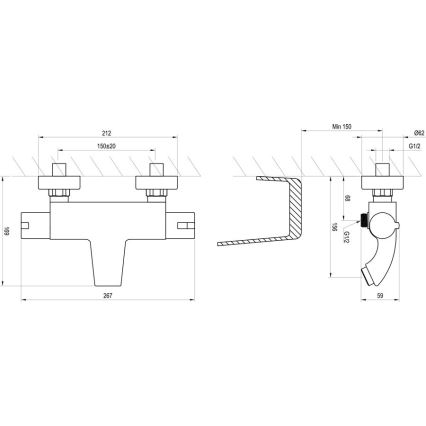 Ravak X070046 - Thermostatische Badewannenarmatur TERMO, glänzendes Chrom