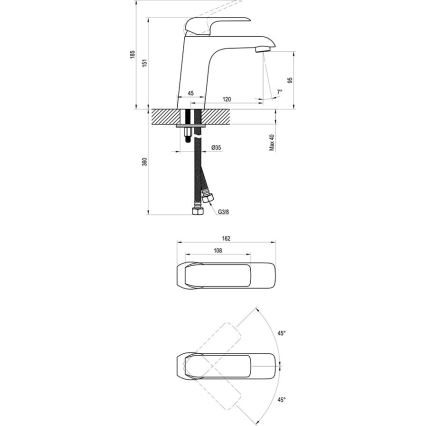 Ravak X070118 - Waschtischarmatur FLAT 15,1 cm Hochglanz-Chrom