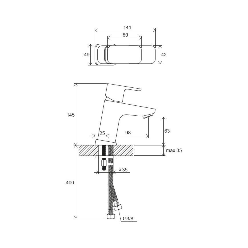 Ravak X070127 - Waschtischarmatur FREE 14,5 cm Hochglanzchrom