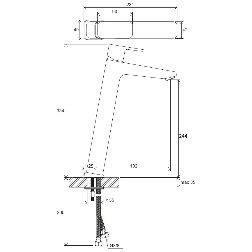 Ravak X070130 - Waschtischarmatur FREE 33,4 cm glänzend verchromt