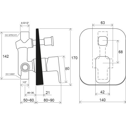 Ravak X070134 - Unterputz-Duscharmatur FREE, glänzend verchromt