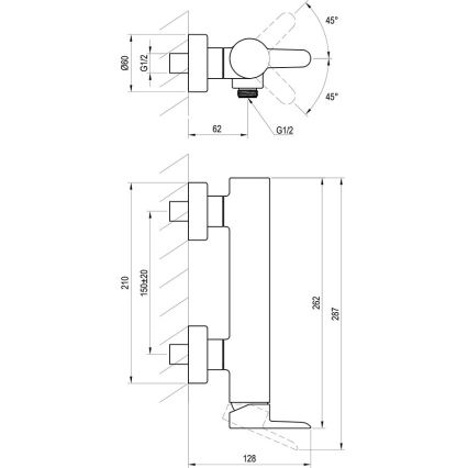 Ravak X070145 - Duscharmatur PURI, glänzender Chrom