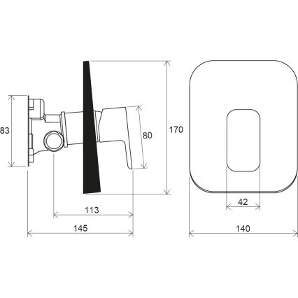 Ravak X070159 - Unterputz-Duscharmatur FREE schwarz