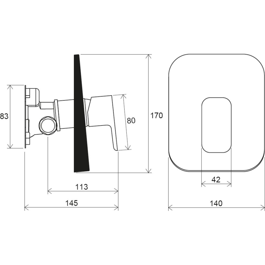 Ravak X070159 - Unterputz-Duscharmatur FREE schwarz