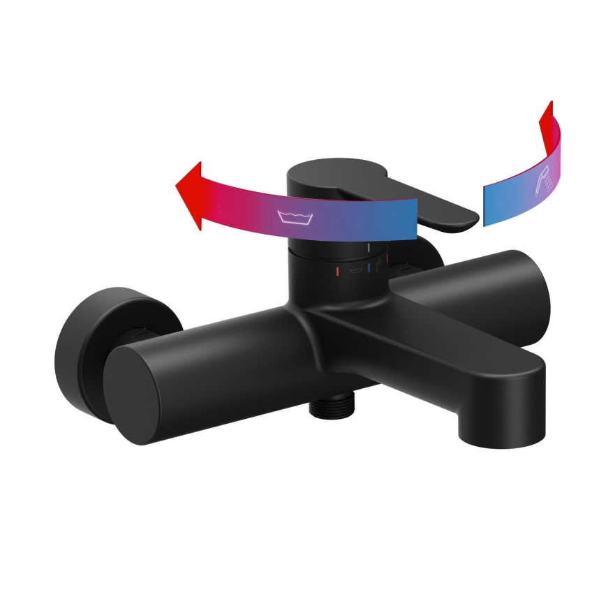 Ravak X070185 - Wannenarmatur PURI schwarz