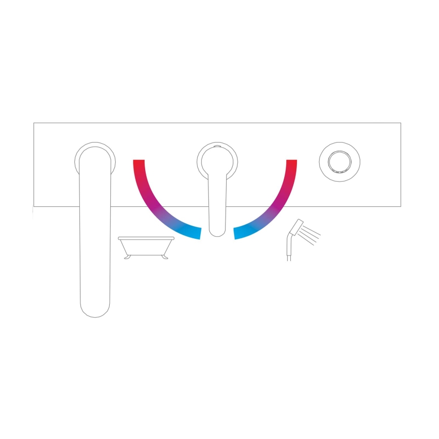 Ravak X070186 - PURI 3-Loch-Wannenarmatur, schwarz