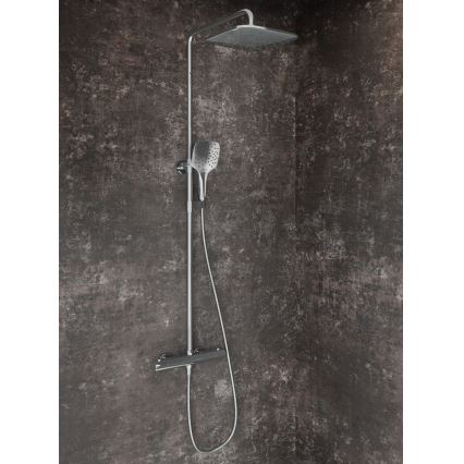 Ravak X070442 - Duschgarnitur mit Thermostatarmatur FLAT, Hochglanz-Chrom