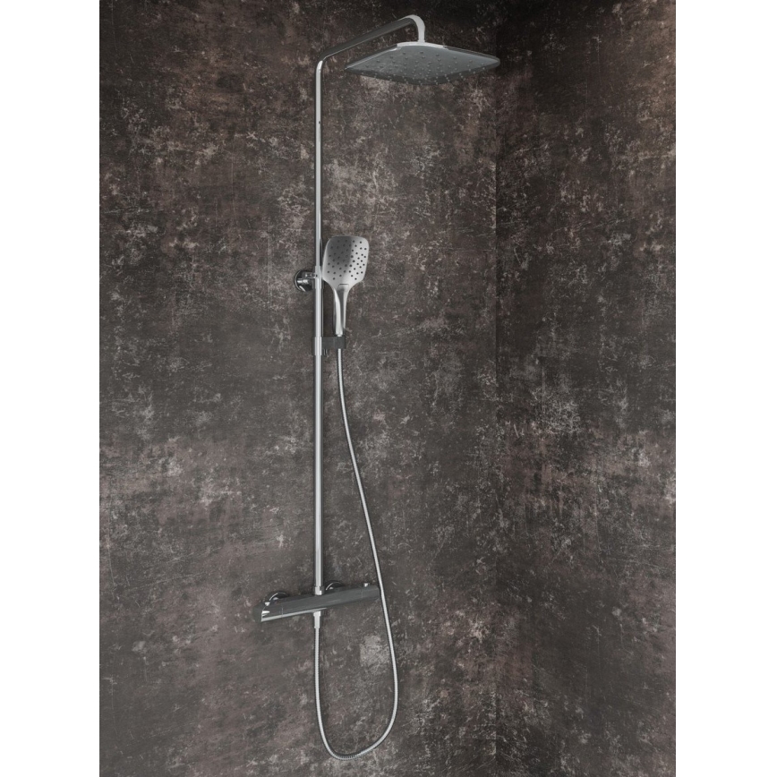 Ravak X070442 - Duschgarnitur mit Thermostatarmatur FLAT, Hochglanz-Chrom