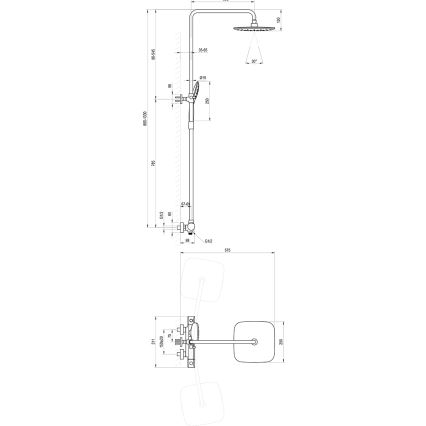Ravak X070442 - Duschgarnitur mit Thermostatarmatur FLAT, Hochglanz-Chrom