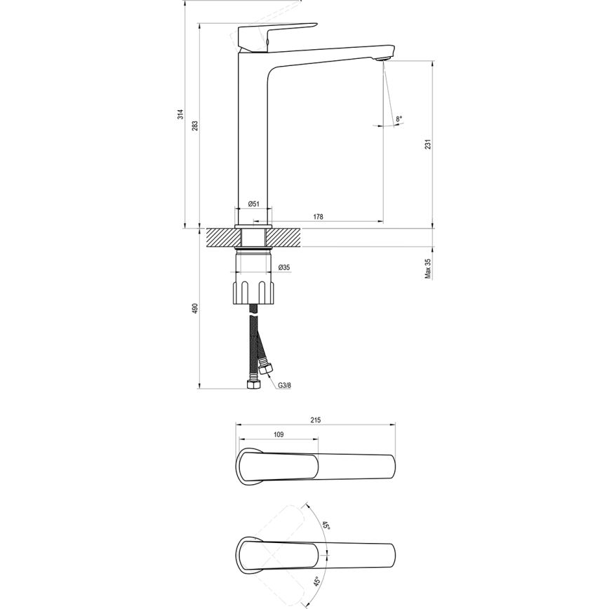 Ravak X070472 - Waschtischarmatur LIFE 28 cm Hochglanzchrom