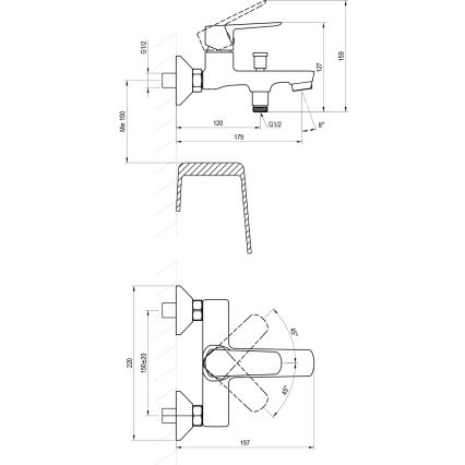 Ravak X070479 - Wannenarmatur LIFE schwarz