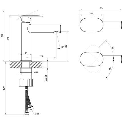 Ravak X070523 - Waschtischarmatur SPRING 18,9 cm glänzender Chrom