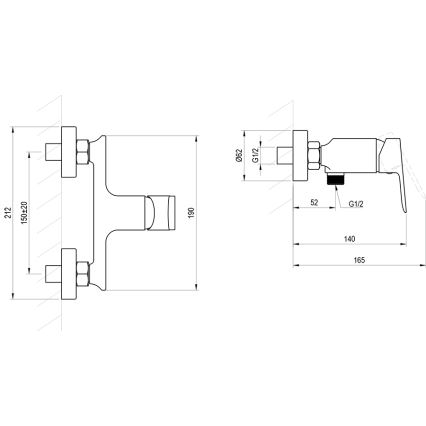 Ravak X070655 - Duscharmatur PLAN, gebürstetes Graphit