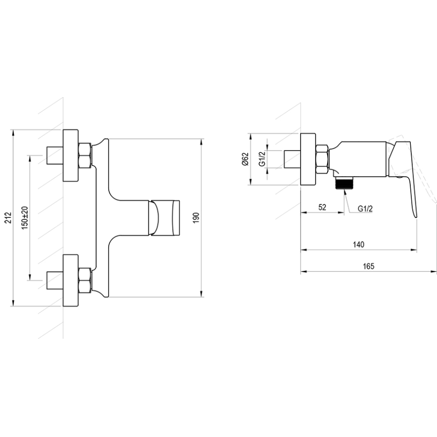 Ravak X070655 - Duscharmatur PLAN, gebürstetes Graphit