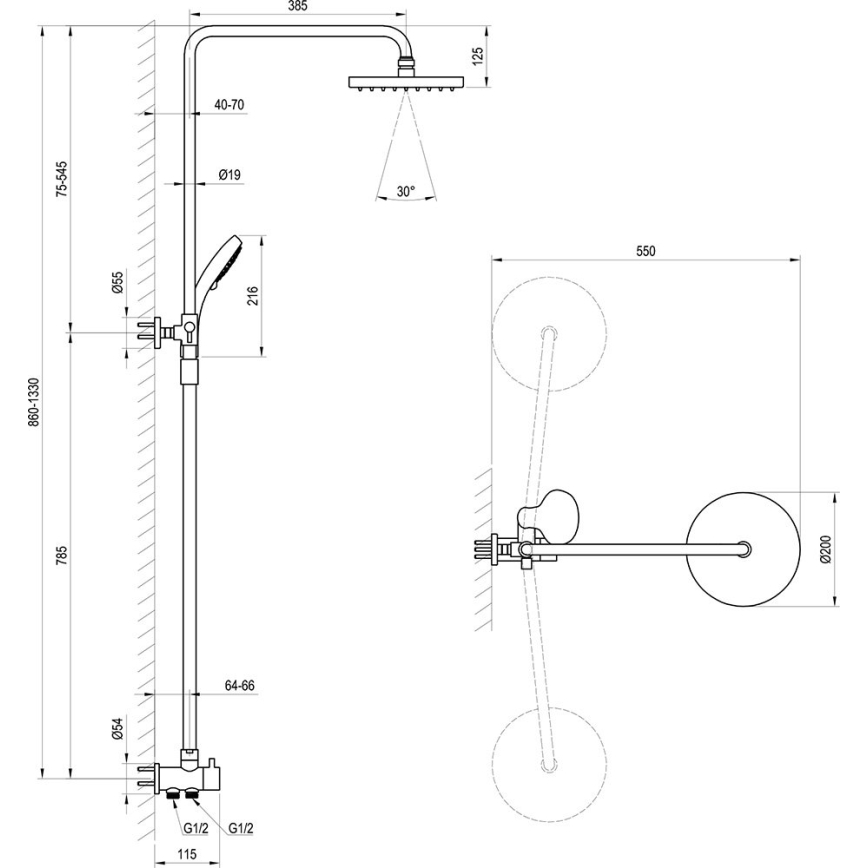 Ravak X07P232 - Duschset Hochglanzchrom