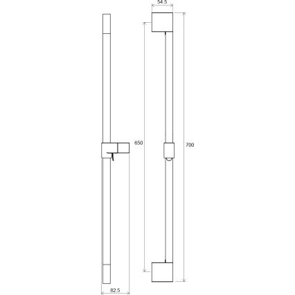 Ravak X07P715 - Duschstange 70 cm, gebürstetes Roségold