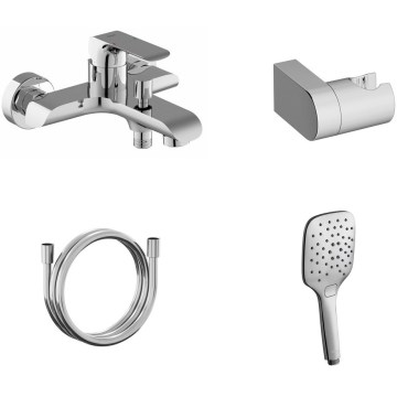 Ravak X07S113 - Badewannenset mit Wannenarmatur FLAT, glänzender Chrom